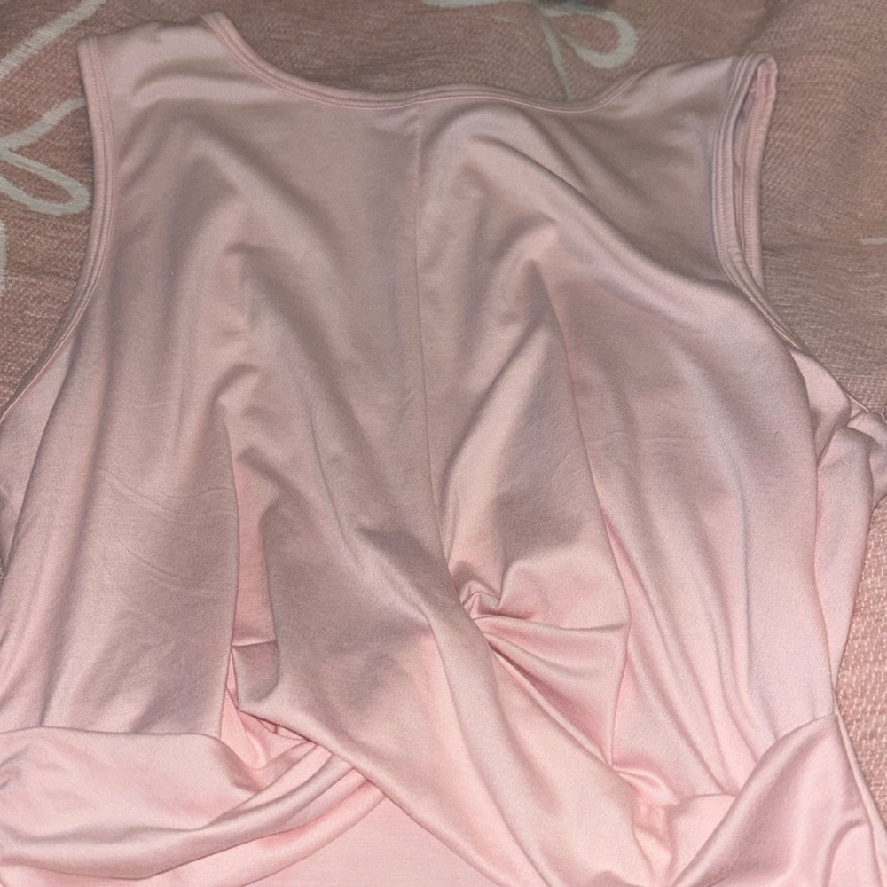Pink, Knotted front Tank Top